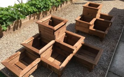 Stylish Wooden Custom Flowerpots.