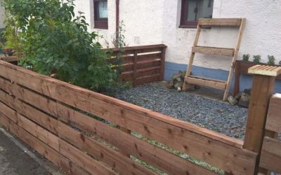 Pine Fence at the Front of the House