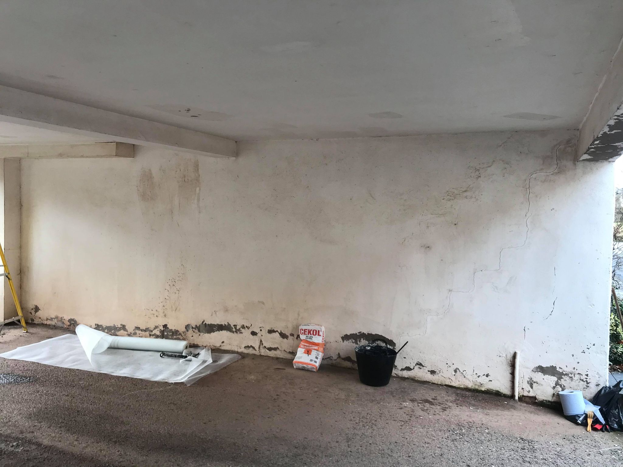 plaster repairing of private property entrance