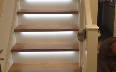 Oak Steps Cover with the Led Lights