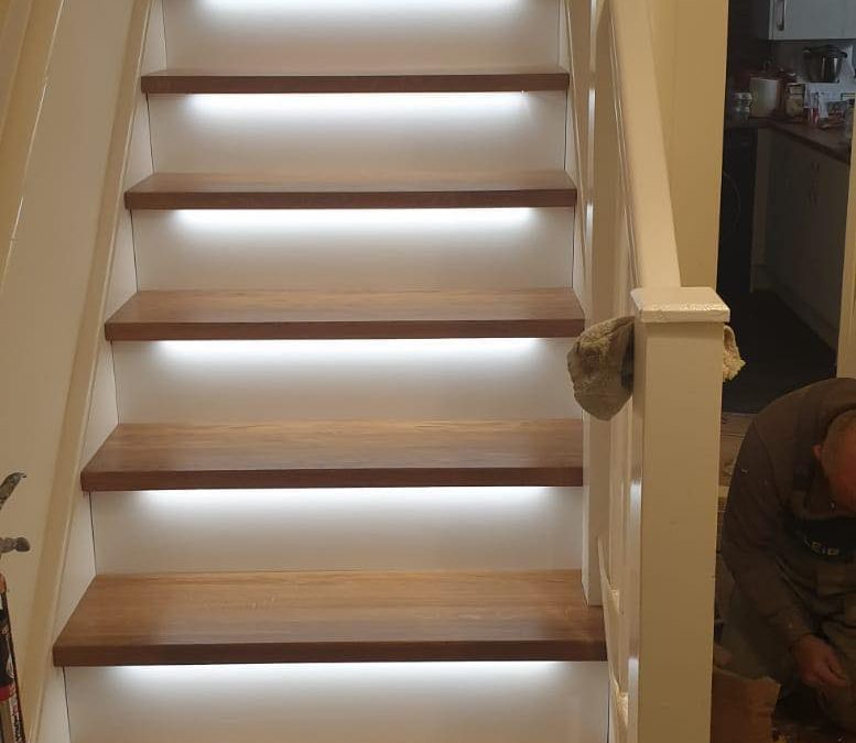 Oak Steps Cover with the Led Lights