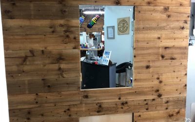 Stylish Wooden Wall in the barbershop