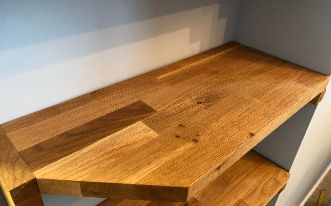 Oak Shelves in the Bedroom
