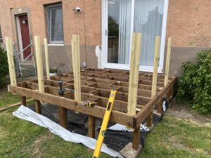 Pine Decking with Railing