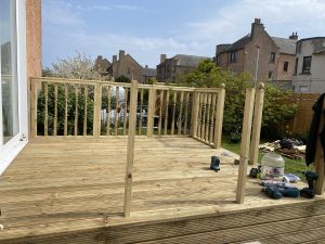 Pine Decking with Railing