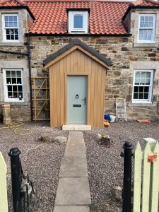 Timber frame porch extension in Haddington